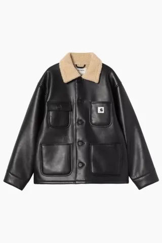 Carhartt W' Shepton OG Michigan Coat - Black/Natural – Carhartt WIP — produktfoto