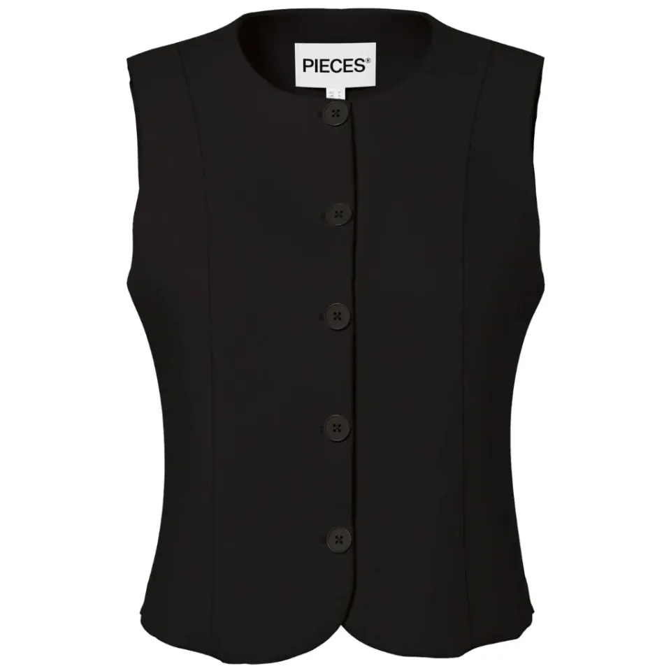 Pieces vest Pckamil med knaplukning – sort — produktfoto
