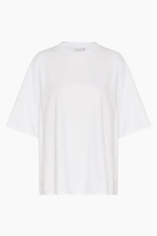 Gestuz SimmaGZ Emb Tee – Bright White — produktfoto