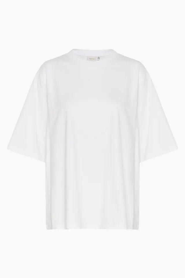 Gestuz SimmaGZ Emb Tee – Bright White — produktfoto