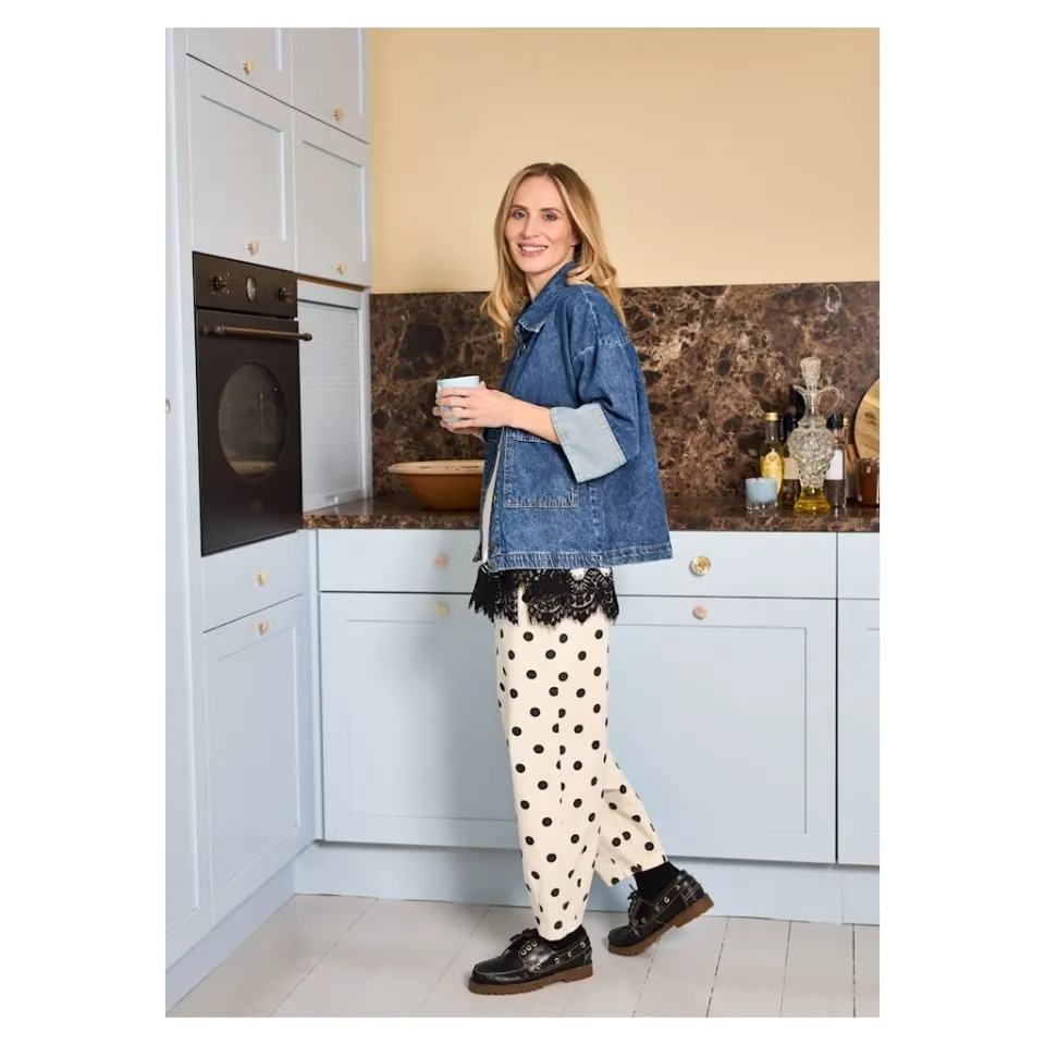 Black Colour bukser Bcellie – White Dot — produktfoto
