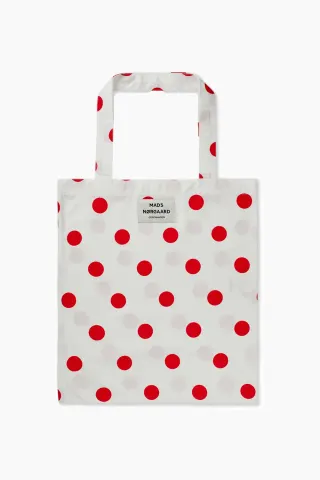 Mads Nørgaard Sacky Atoma Bag – Dot AOP Fiery Red/White Alyssu — produktfoto