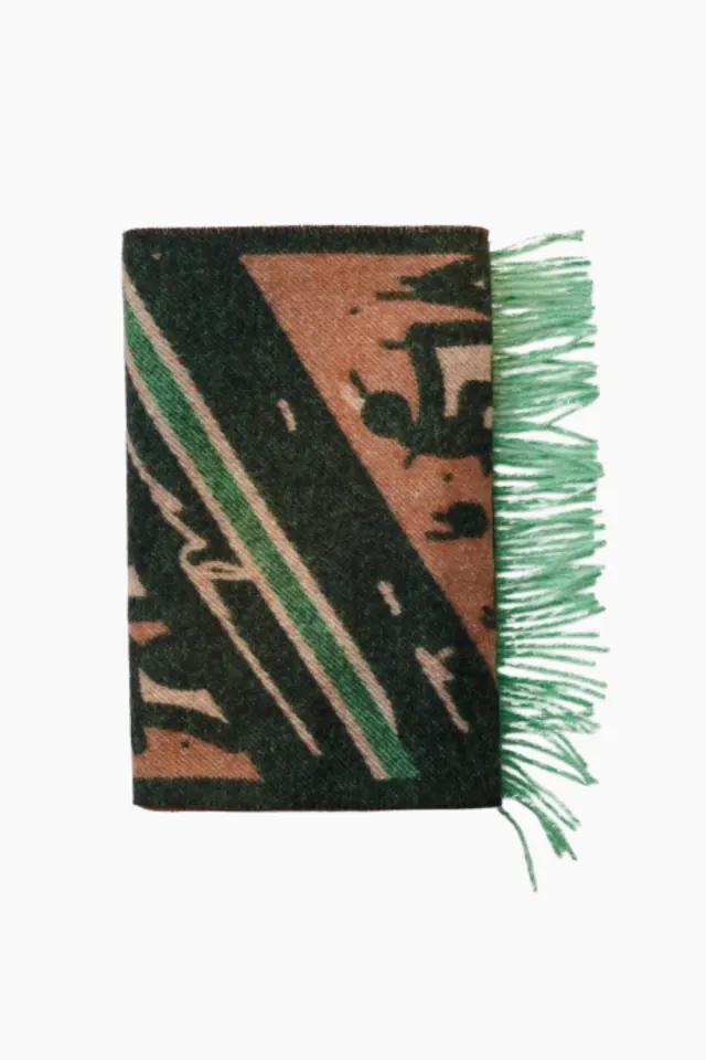 Mads Nørgaard Woven Wool Vibskov Scarf – brun — produktfoto