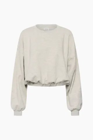 Gestuz GZkahla Mel Sweatshirt – Ultra Light Grey Melange — produktfoto