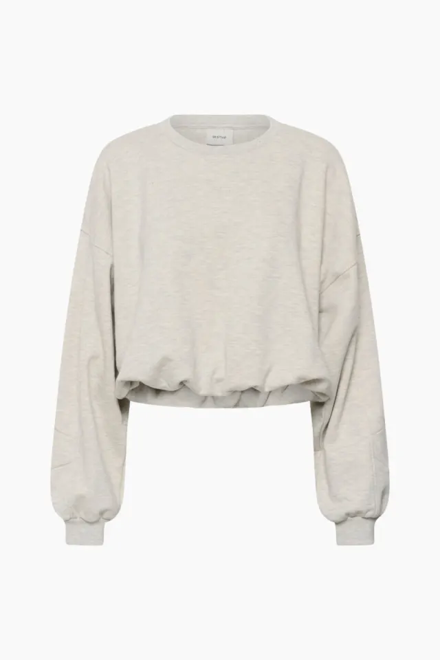 Gestuz GZkahla Mel Sweatshirt – Ultra Light Grey Melange — produktfoto