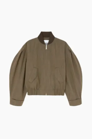 GANNI Light Wool Melange Bomber Jacket A1010215 – ZXZ Canteen — produktfoto