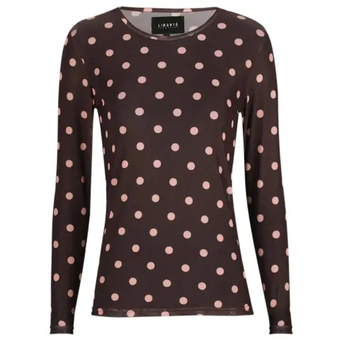 Liberté bluse Mesh – PLUM ROSE BIG DOT — produktfoto