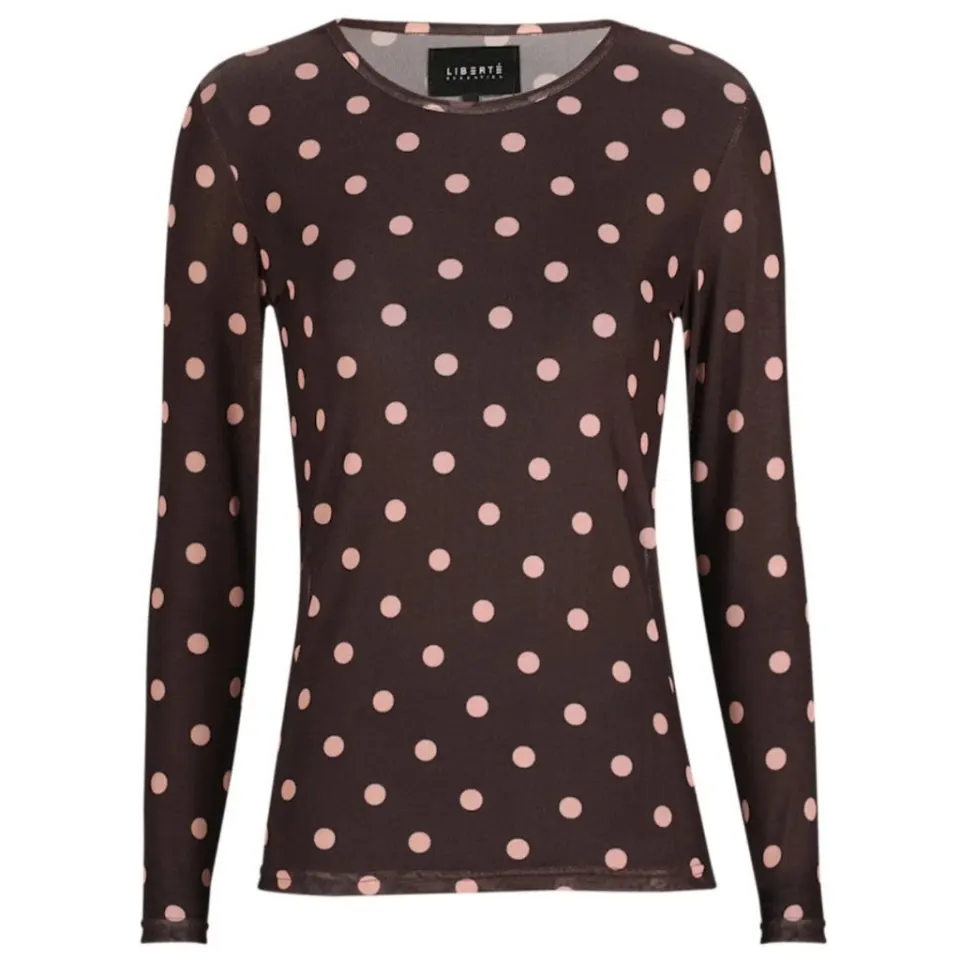 Liberté bluse Mesh – PLUM ROSE BIG DOT — produktfoto