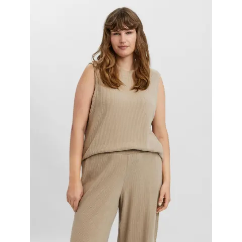 Vero Moda curve vest Vmpuffy – Silver Mink — produktfoto