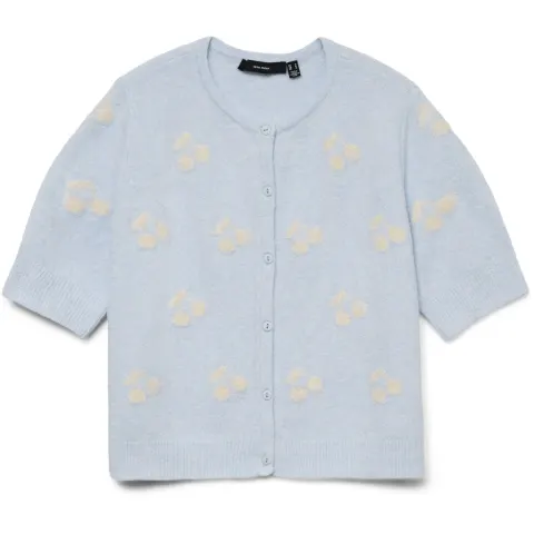 Vero Moda Cardigan VMDoffy – Cashmere Blue W. WHITE CHERRIES — produktfoto