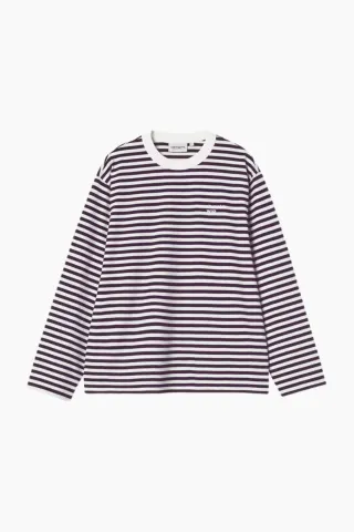 Carhartt W' L/S Ezra T-Shirt Stripe - Cozy Purple – Carhartt WIP — produktfoto