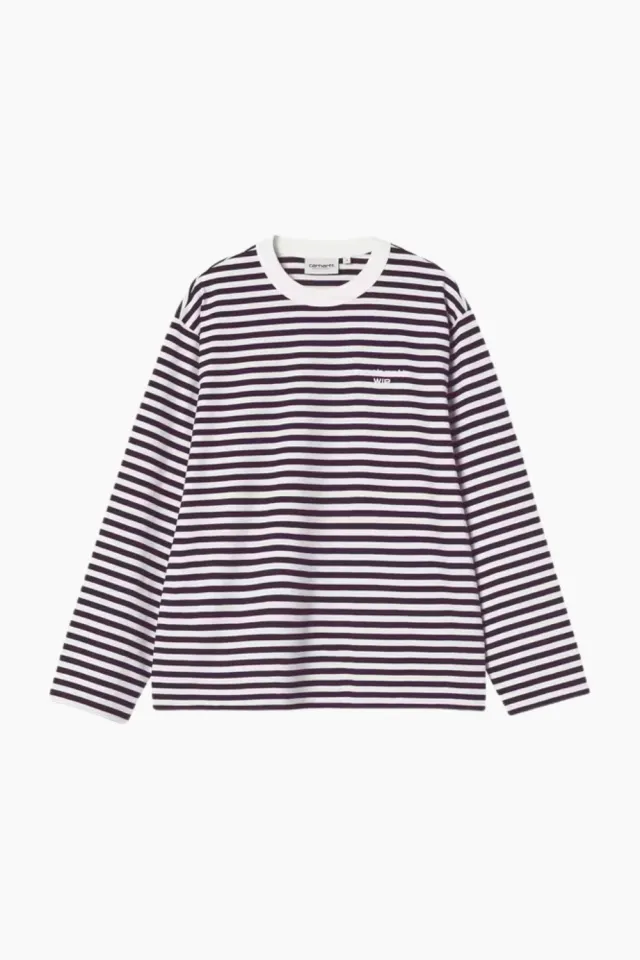 Carhartt W' L/S Ezra T-Shirt Stripe - Cozy Purple – Carhartt WIP — produktfoto