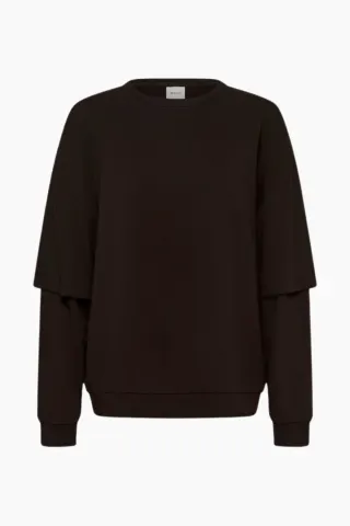 Gestuz GZgilsa Layered Sweatshirt – Ganache — produktfoto