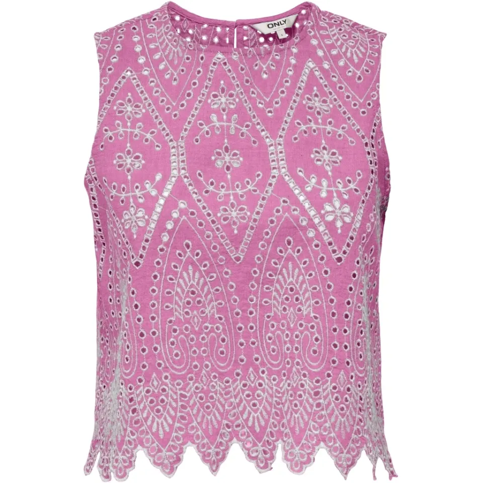 ONLY top Onltulum – Fuchsia Pink BRIGHT WHITE EMB. — produktfoto