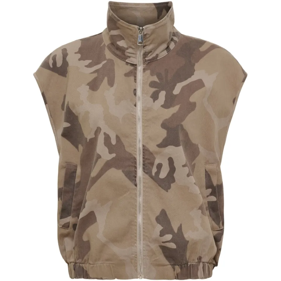 Marta du Château vest MDCSilver 68670 – Beige camo — produktfoto
