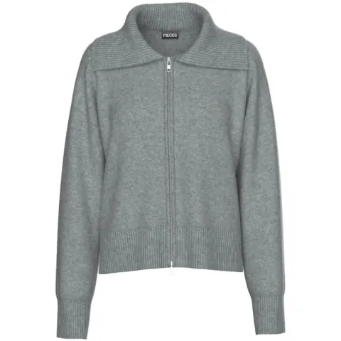 Pieces Cardigan Pcmalou – Medium grey melange — produktfoto