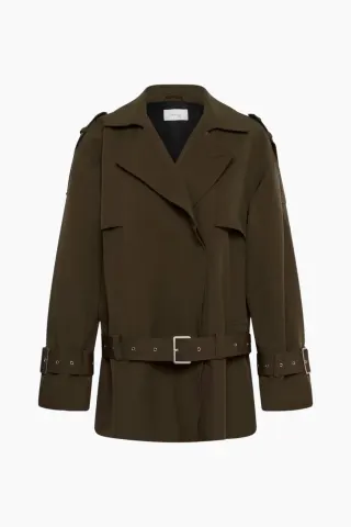 Gestuz GZcherally Short Trenchcoat – Slate Black — produktfoto