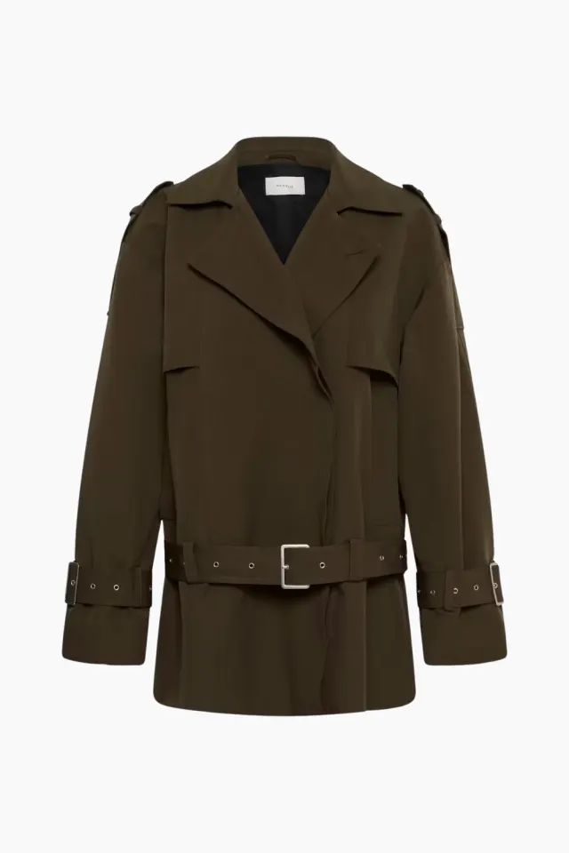 Gestuz GZcherally Short Trenchcoat – Slate Black — produktfoto
