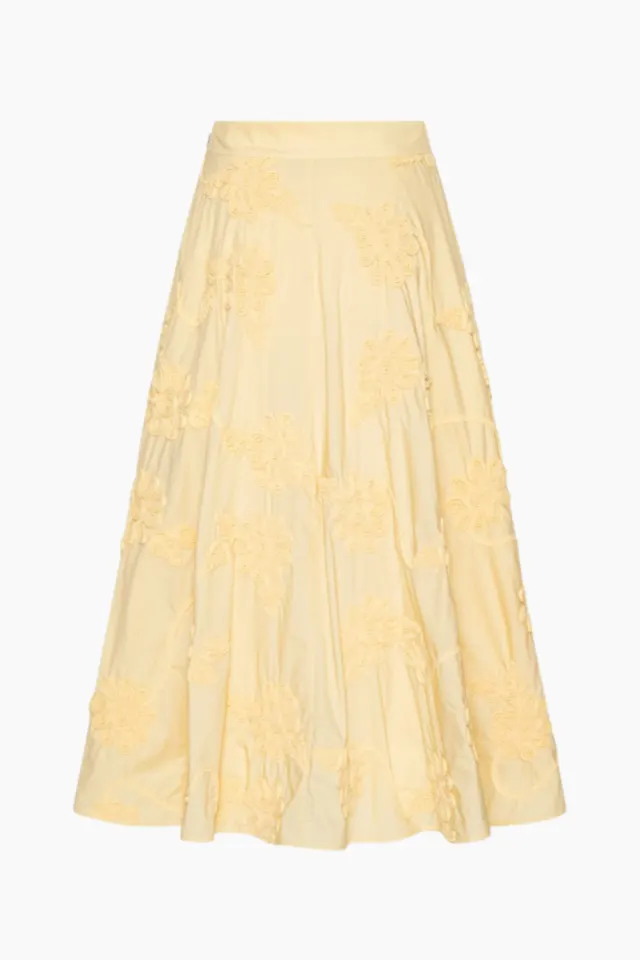 Rotate Flower Maxi Skirt – Italian Straw — produktfoto