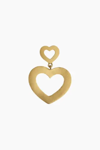 STINE A My Open Love Hearts Earring – guld — produktfoto