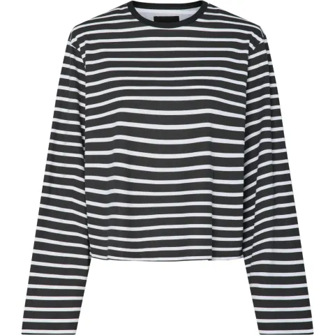 Pieces bluse Pcfiona – Black Bright White — produktfoto