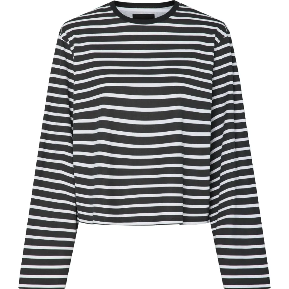 Pieces bluse Pcfiona – Black Bright White — produktfoto