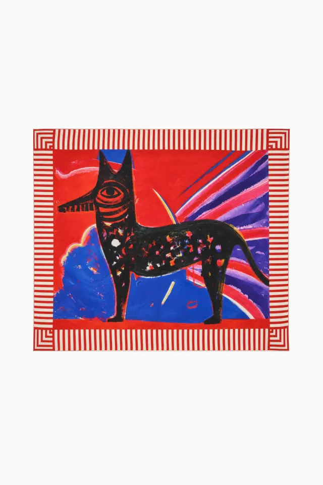 Mads Nørgaard Farshad Scarf – Red Multi — produktfoto