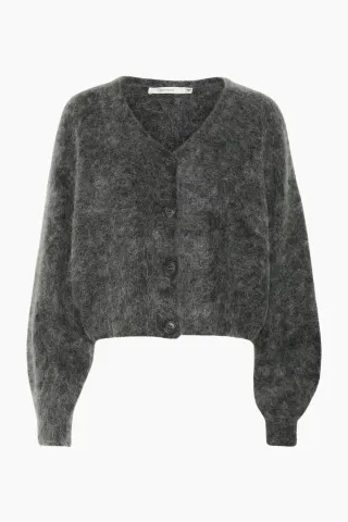Gestuz GZdebbie Cardigan Noos – Charcoal Melange — produktfoto