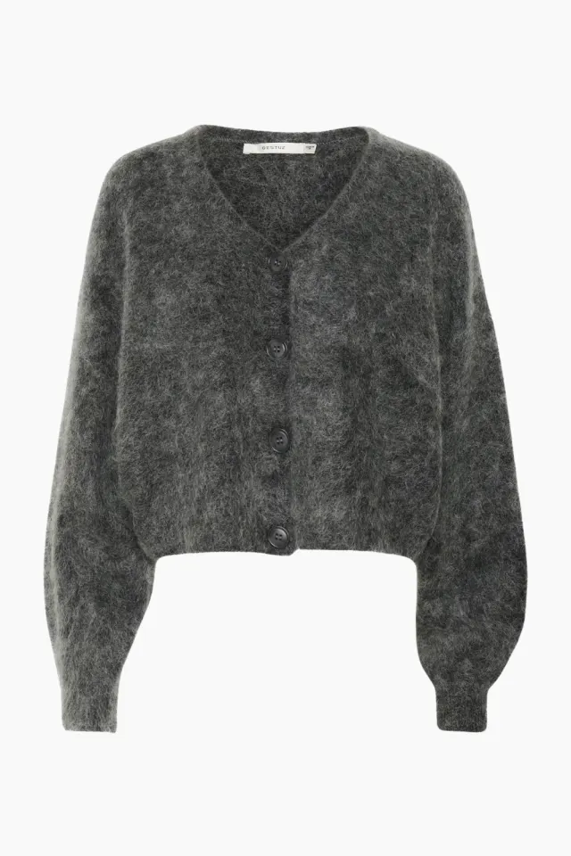 Gestuz GZdebbie Cardigan Noos – Charcoal Melange — produktfoto