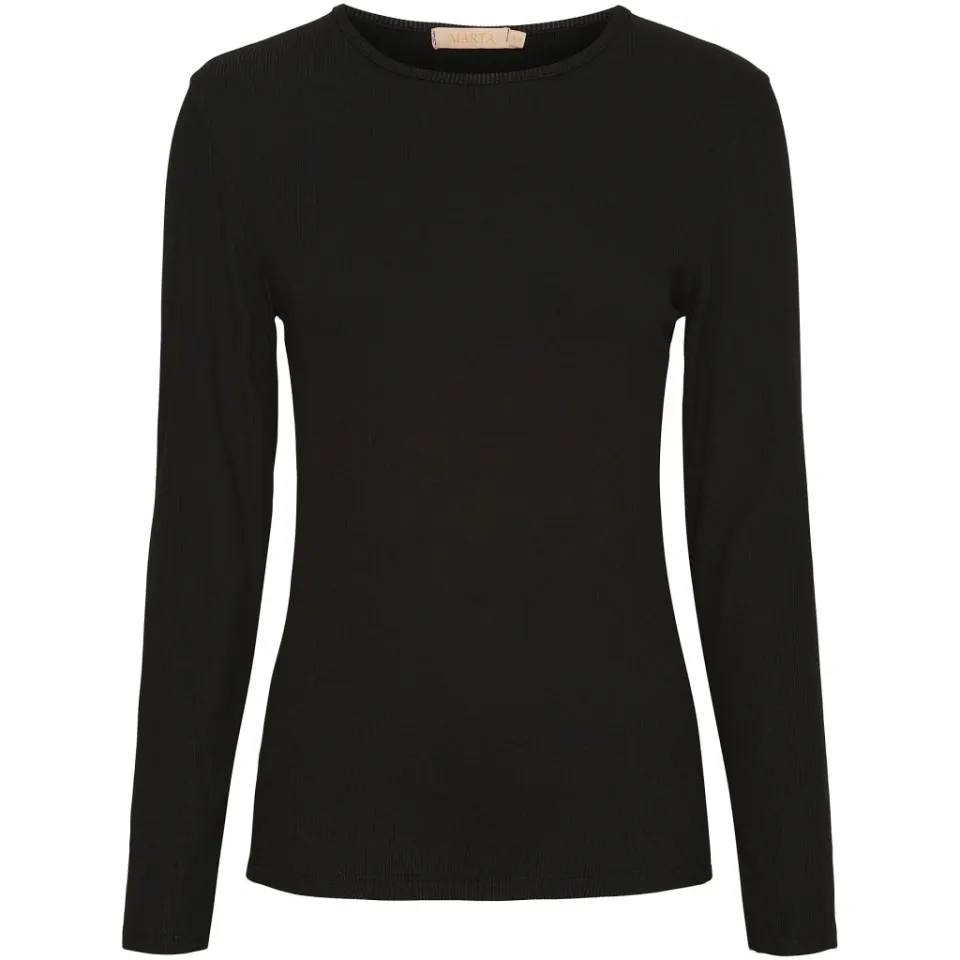 Marta du Château langærmet t-shirt MdcIngrid 4906 – Solid Black — produktfoto