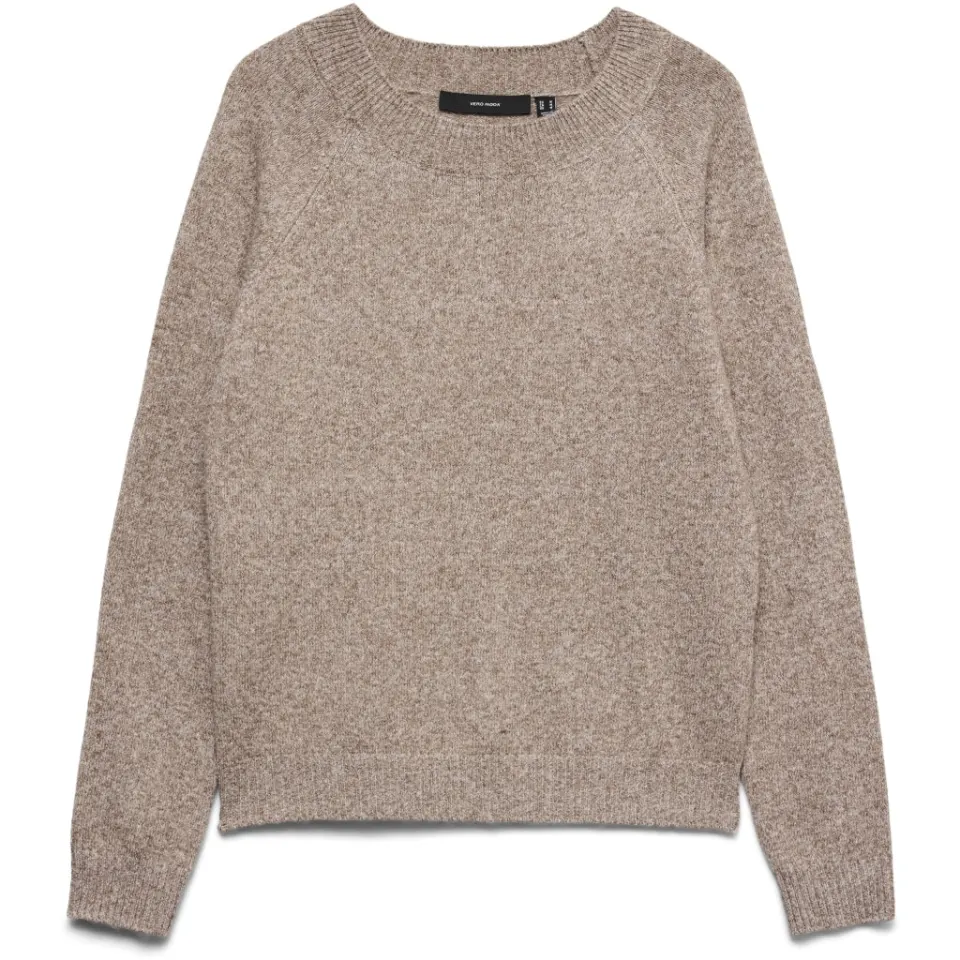 Vero Moda strik Vmdoffy – Cocoa Brown W. WHITE MELANGE — produktfoto