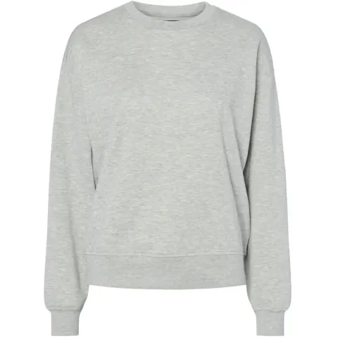 Pieces sweatshirt Pcchilli i 50 % bomuld og 50 % polyester – Light Grey Melange — produktfoto