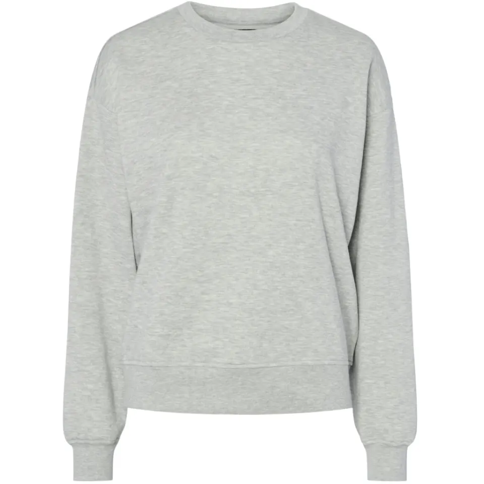 Pieces sweatshirt Pcchilli i 50 % bomuld og 50 % polyester – Light Grey Melange — produktfoto