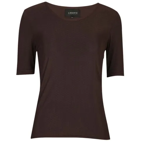 Liberté t-shirt Mesh DOT – mørkebrun — produktfoto