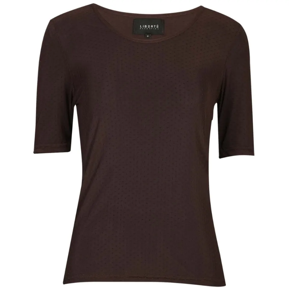 Liberté t-shirt Mesh DOT – mørkebrun — produktfoto