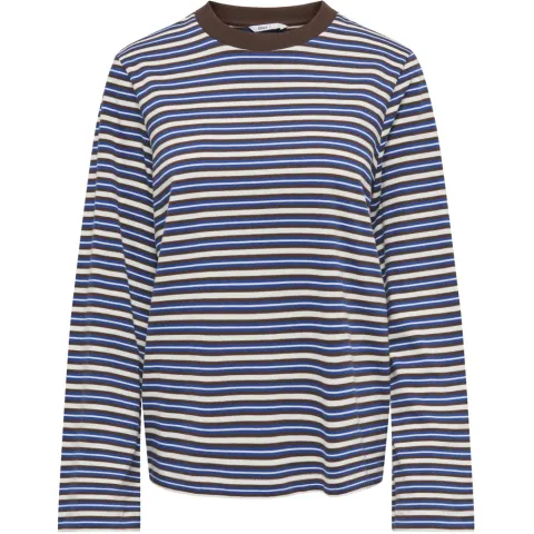 ONLY bluse Pglisa – Cloud Dancer CHICORY COFFEE/SODALITE BLUE STRIPE — produktfoto
