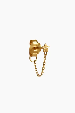STINE A Star Etoile with Chain Earring – guld — produktfoto