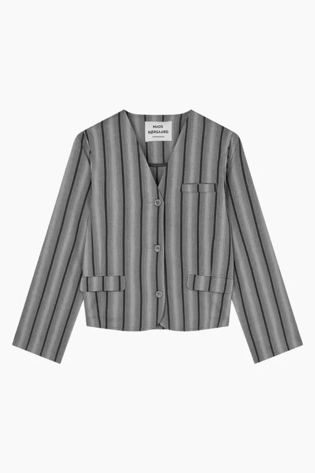 Mads Nørgaard Saul Svea Jacket – Pinstripe/Asphalt — produktfoto