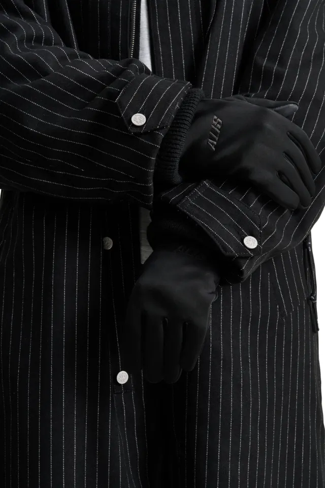 ALIS Pura Running Gloves With Embroidering – Solid Black — produktfoto