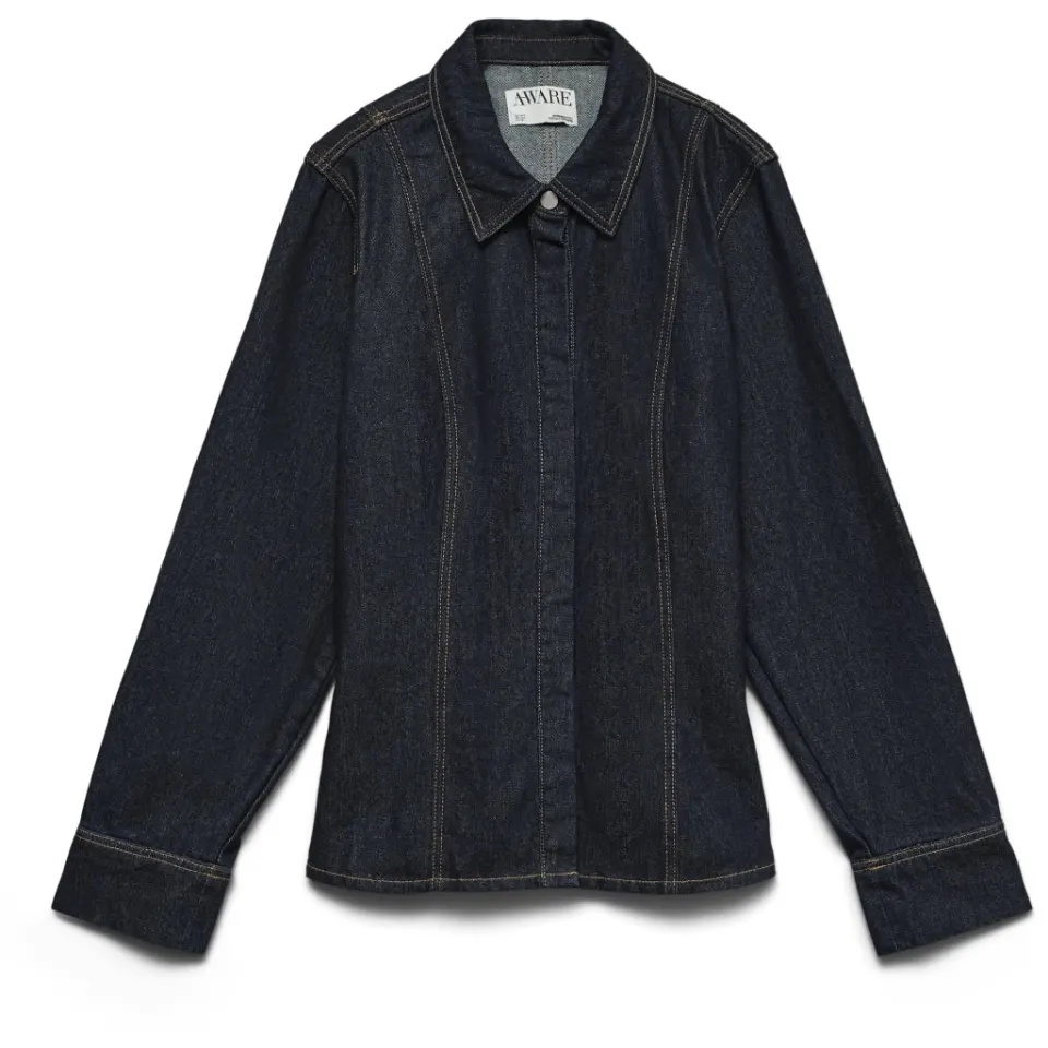 Vero Moda skjorte Aweverlyn – Dark Blue Denim — produktfoto