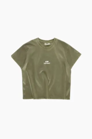 bareen Cropped Women's Tee – Stone Green — produktfoto