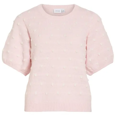 VILA t-shirt Vidottie – Cherry Blossom WHITE DOTS — produktfoto