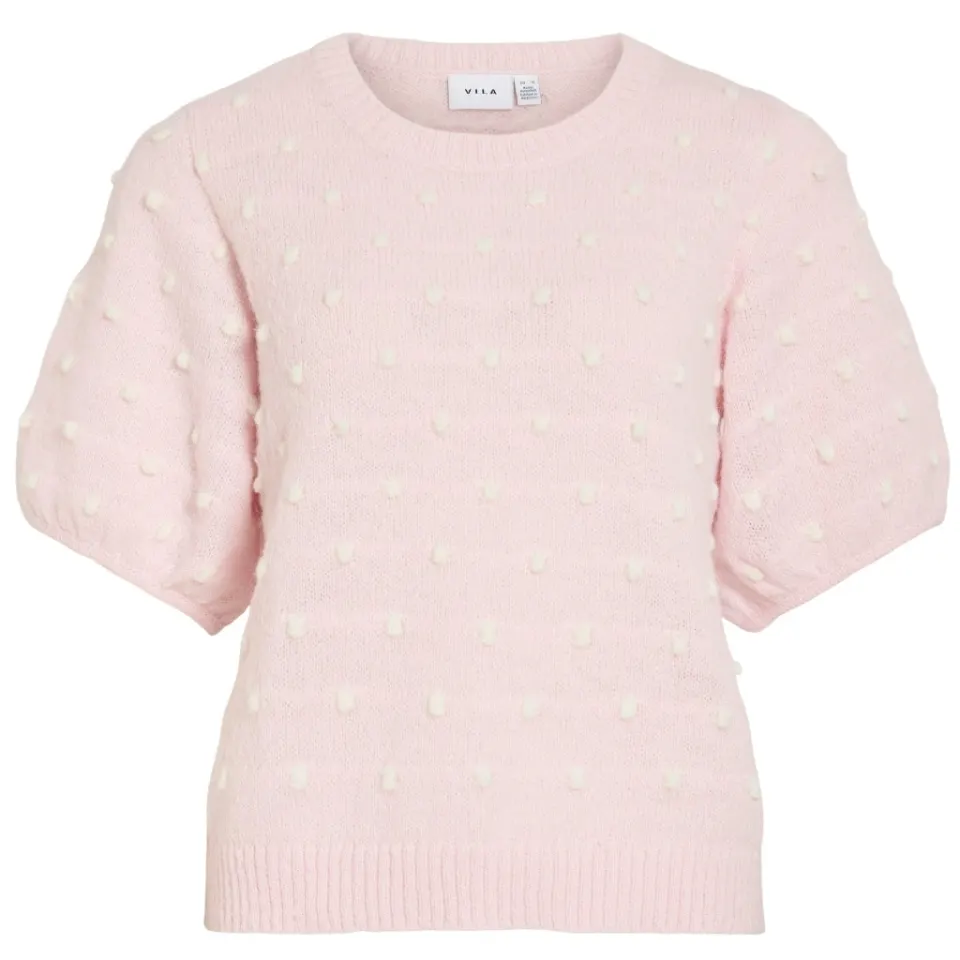 VILA t-shirt Vidottie – Cherry Blossom WHITE DOTS — produktfoto
