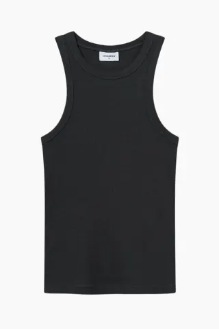 bareen Rib Tank Top – Vintage Black — produktfoto