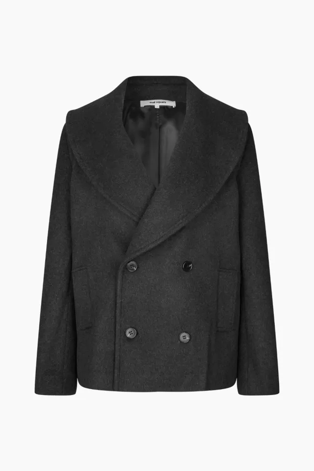 Oval Square Lulu Wool Peacoat – Antracite Melange — produktfoto