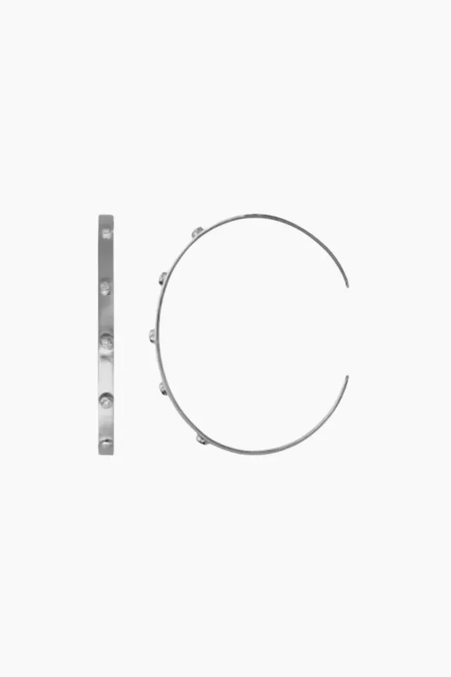 STINE A Bangle with Five Flow Stones – sølv — produktfoto