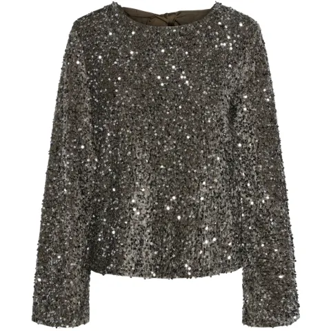 Pieces bluse Pckam – Morel Silver sequins — produktfoto