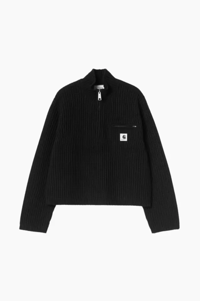 Carhartt W' Detroit Half Zip Sweater - Black – Carhartt WIP — produktfoto