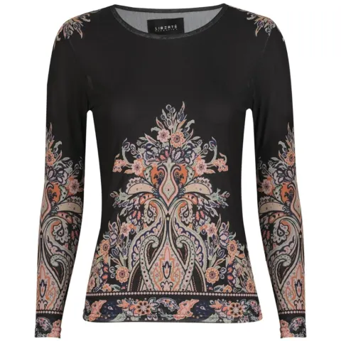 Liberté bluse Mesh – Black Paisley — produktfoto
