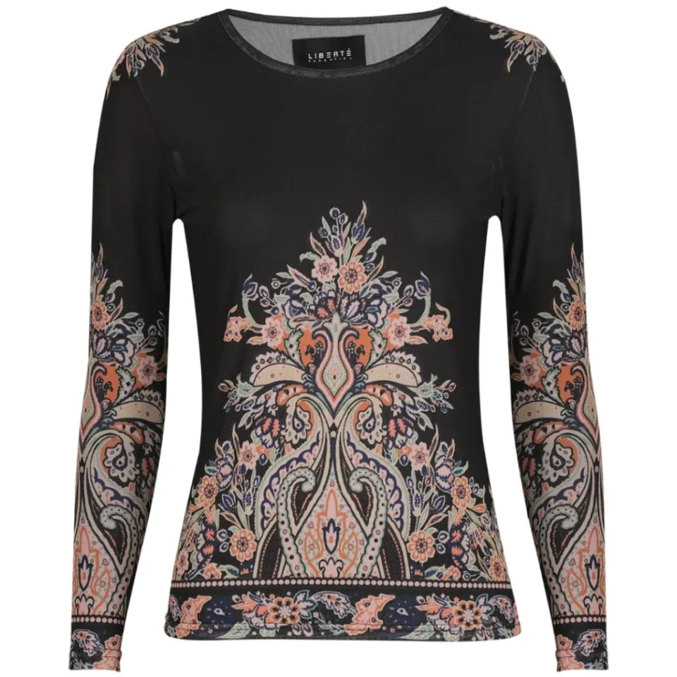 Liberté bluse Mesh – Black Paisley — produktfoto